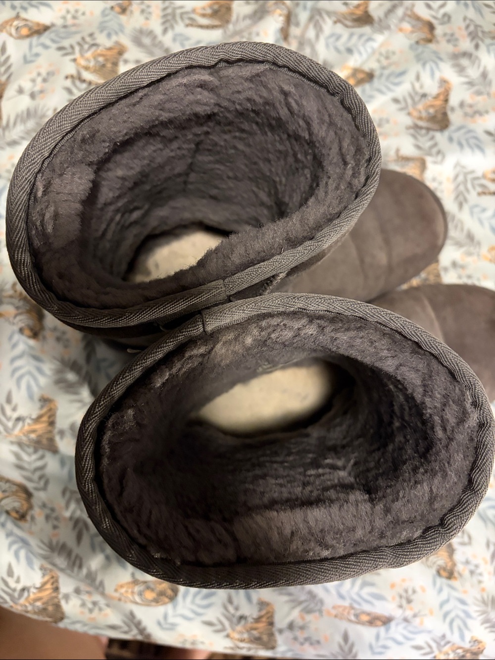 Classic Gray Ugg Shearling Lined Short Boots - 9 - Picture 3 of 5